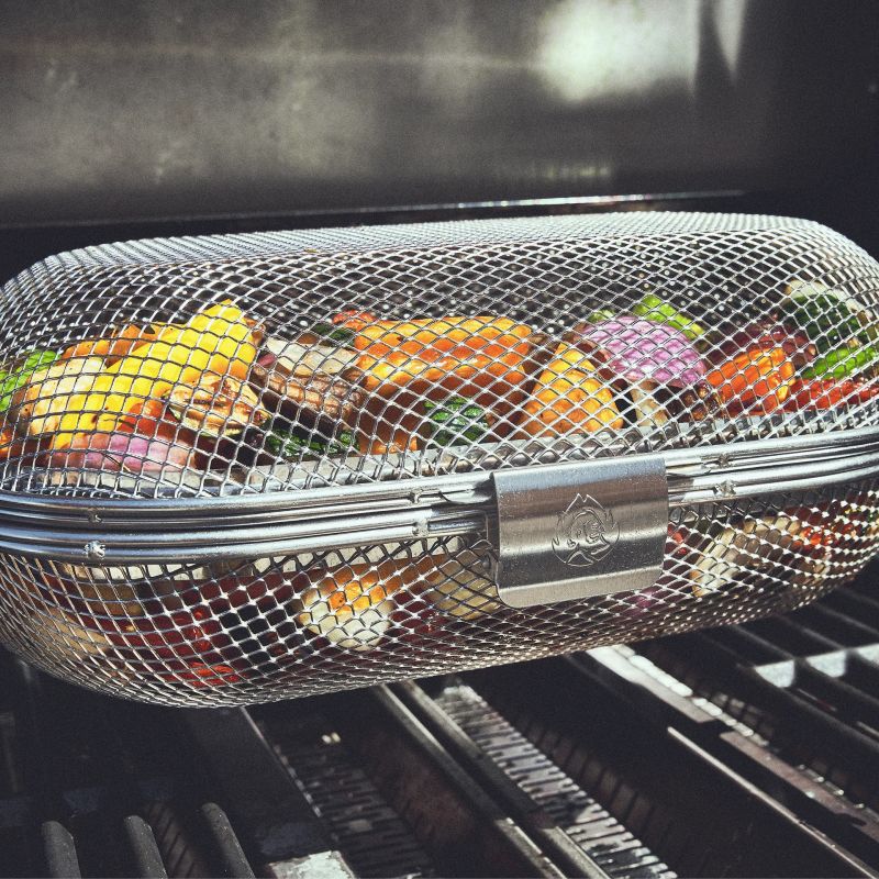 Drehspieß Grillkorb Edelstahl