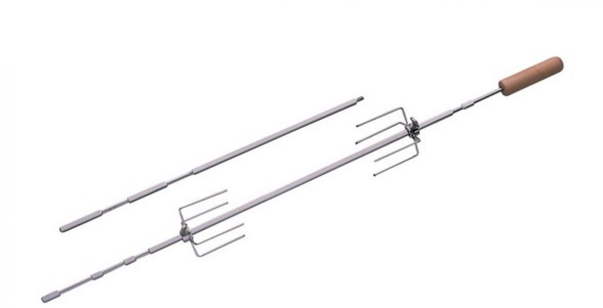 Drehspieß mit 2 x 4 Fleischgabeln