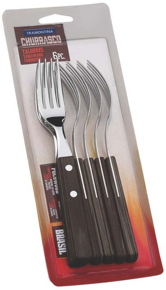 Steak- & Pizza-Gabel braun (6-teilig)