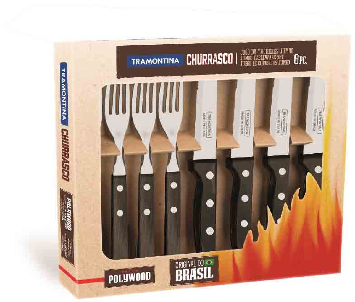 Steakbesteck-Set Gaucho braun, 8-teilig (Geschenkkarton)