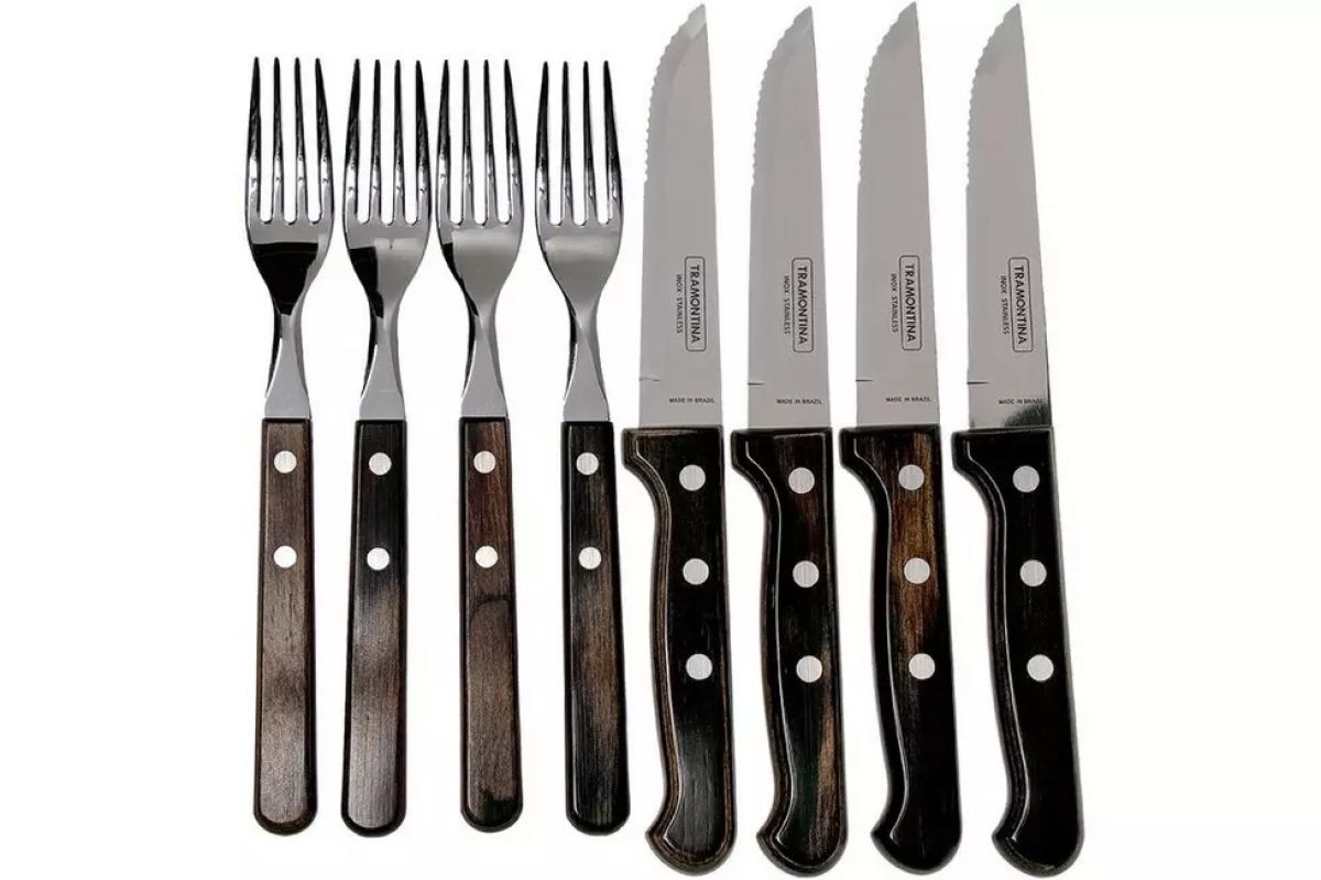 Steakbesteck-Set Gaucho braun, 8-teilig (Geschenkkarton)
