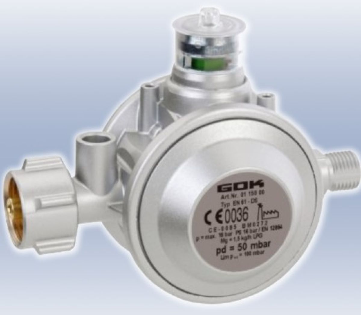 Gasregler EN61-DS 1,5kg/h 50mbar KLFx G1/4LH-KN UEDS