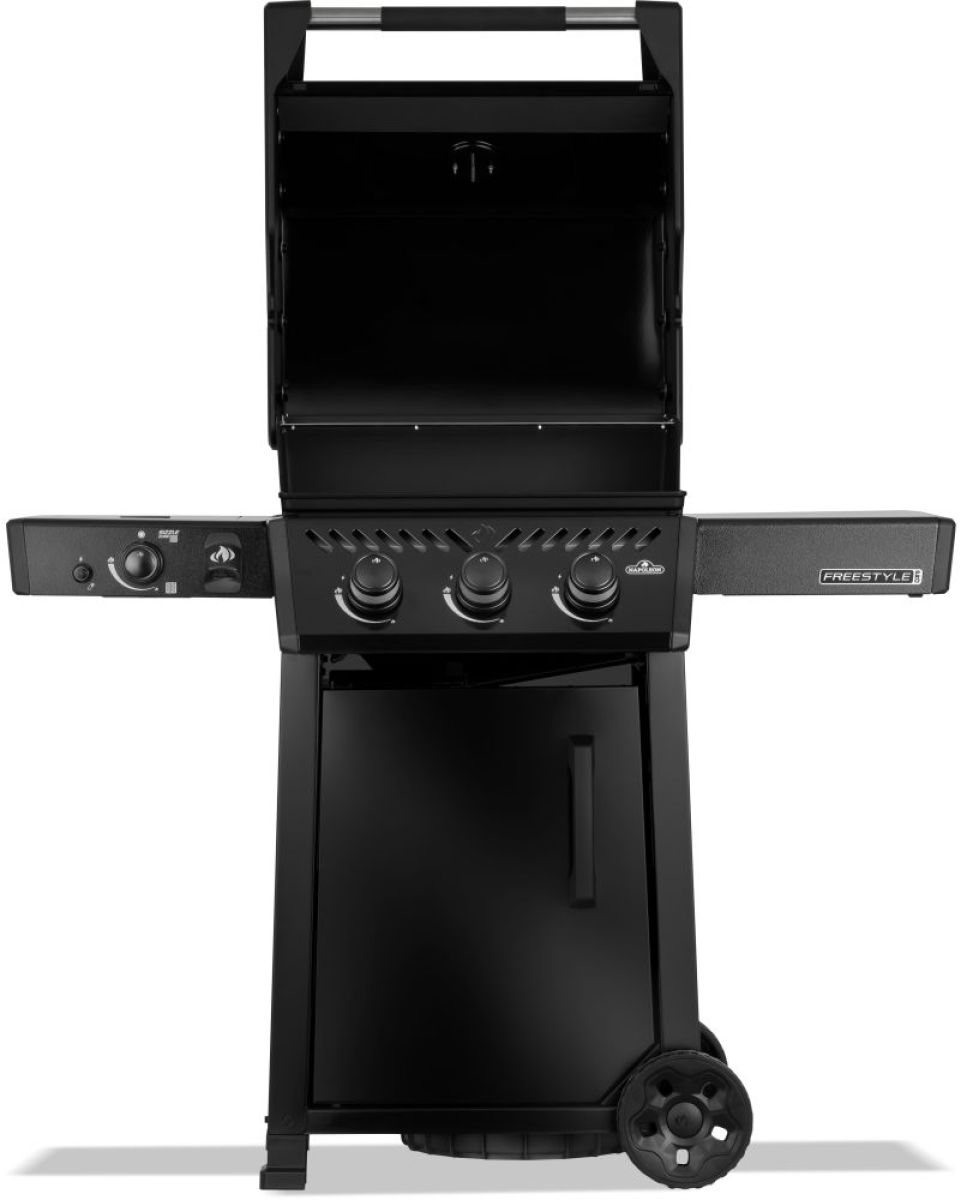 NAPOLEON® Freestyle™ PRO 365, 3 Hauptbrenner, SIZZLE ZONE™ Seitenbrenner und Tür, Schwarz