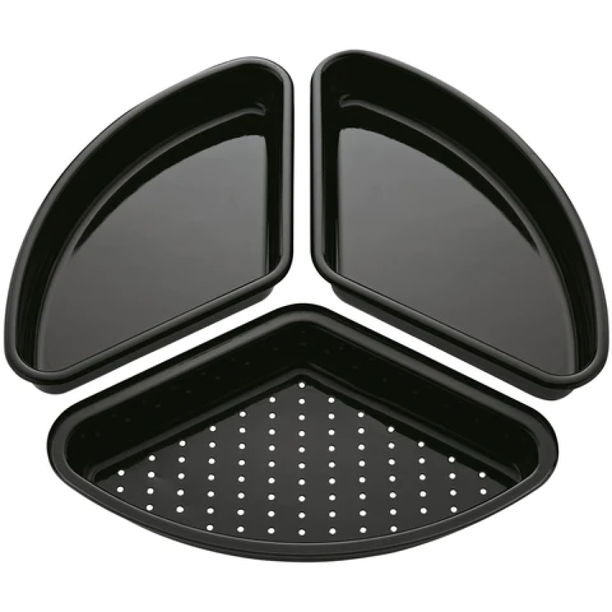 Grillschalenset – 3-teilig, porzellanemaillierter Stahl